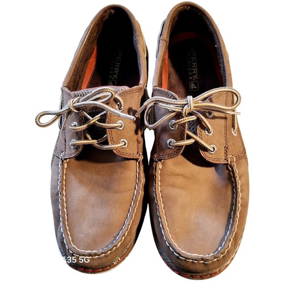 Sperry Mens Top-Sider Boat Shoes 12M Brown Leather Upper Casual Comfort Durable - Picture 1 of 7
